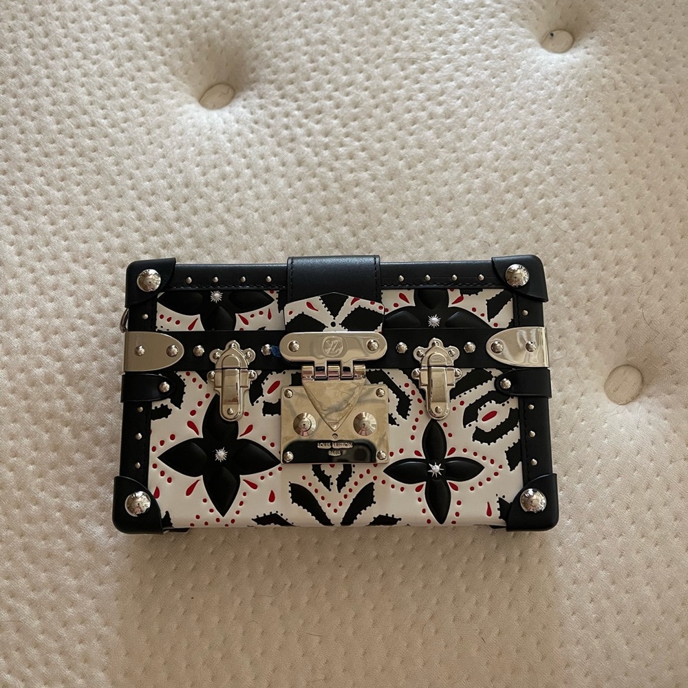 Louis Vuitton red white and black petite Malle bag limited edition